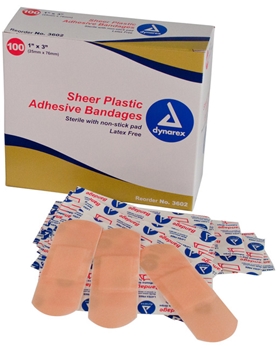 肤色防水消毒创可贴 DYNAREX sheer plastic adhesive bandages