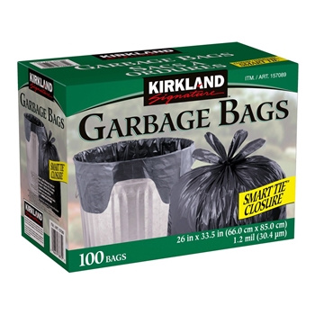 塑料大型垃圾袋 KIRKLAND garbage bag with smart tie