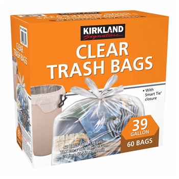 塑料透明垃圾袋 KIRKLAND clear trash bag with smart tie