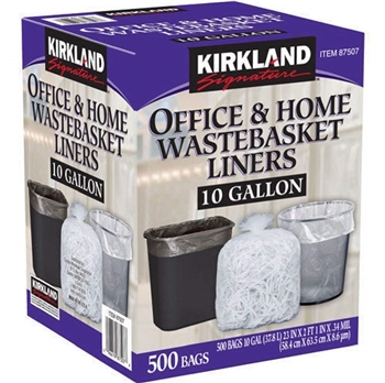 塑料透明垃圾袋 KIRKLAND clear wastebasket liner