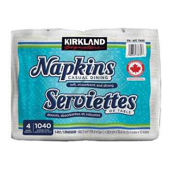 餐纸巾 1-ply KIRKLAND napkins